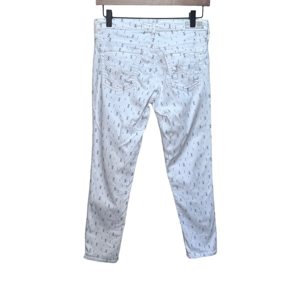 AG Adriano Goldschmied Stilt Cigarette Crop Jean Mosaic Print Optic White  Sz 27 - Picture 10 of 16